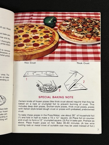 Vintage SEARS Electric Pizza Maker Directions & Recipes Booklet - Picture 3 of 9
