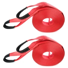 2xTow Strap 3" 65ft 17500 lbs Winch Snatch Off-road Heavy Duty vehicle Pull