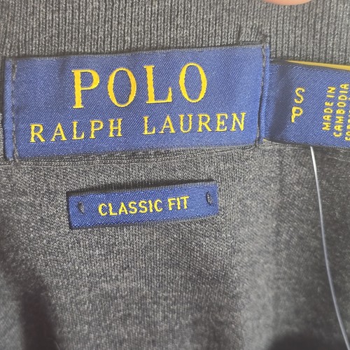 Polo Ralph Lauren Herren Medium klassische Passform Langarm Mesh meliert grau neu mit Etikett - Bild 10 von 12