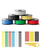 PUDKLE 18AWG Stranded Silicone Electrical Wire Spool, 98ft, 6 Colors, LED, RC