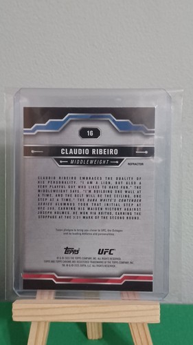 2025 Topps Chrome UFC Refractor #16 Claudio Ribeiro RC Middleweight Rookie - Picture 10 of 10