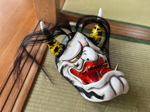 Japanese Traditional Noh Mask Omen Kabuki 710-A44 - Picture 4 of 8