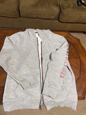 Tommy Hilfiger Boys Hooded Jacket Size XL 18-20 Gray Logo Long Sleeve Full Zip