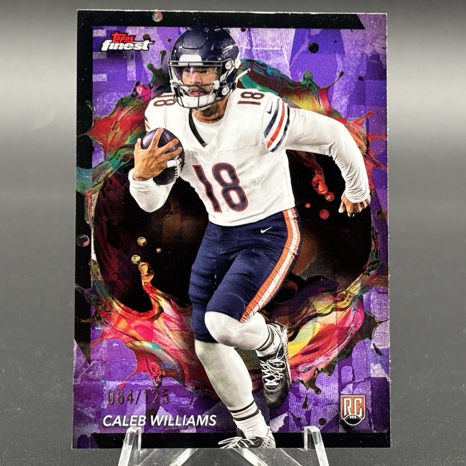 2024 Topps Finest - Caleb Williams - Purple Refractor - Rare 064/125 #247 Bears