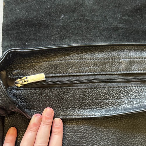 Bolso Mensajero Persaman New York Cuero Negro Guijarro Suave Laptop Viajero Italia - Imagen 8 de 14