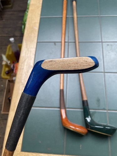 Hickory Golfschläger 3x Holzkopf Mallet Putter Nicoll und Golfklassiker um 1980 - Bild 8 von 18