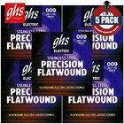 5-PACK GHS 750 Precision Flatwound Stainless Steel Ultra Light Guitar Strings