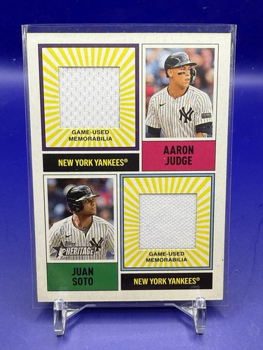 2025 Topps Heritage Aaron Judge-Juan Soto Yankees Game Used Dual Relic!