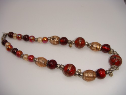 COLLANA PERLE VETRO DI MURANO VINTAGE STILE TORTA NUZIALE TENUTA - Foto 7 di 16