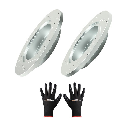 Rotores de freno traseros perforados y ranurados para Chevrolet Cobalt 2005-08/Malibu 2004-12 - Imagen 3 de 11