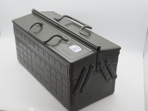 TOYO Steel 2 Stage Tool Box ST-350MG Military Green Storage Case No Box Japan - Picture 4 of 5