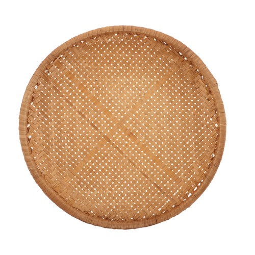 Bamboo Round Serving Tray Woven Bread Fruit Tea Basket For Family Gatherings - Imagen 10 de 12