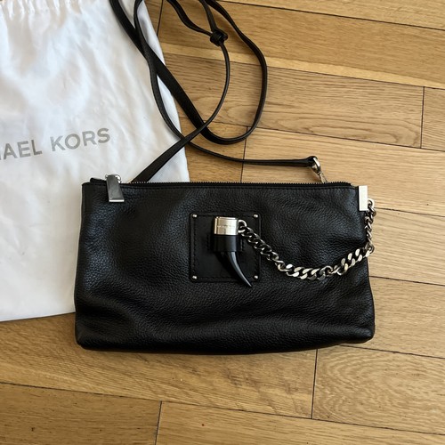 Michael Kors Leather James Zip Clutch/Crossbody Black Bag - Picture 3 of 13