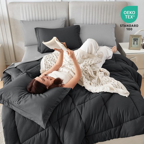 Queen Comforter Set, 7 Pieces Bed in a Bag Queen, Complete Bedding Set Includ... - Picture 4 of 9
