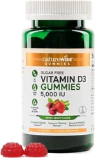 NatureWise Vitamin D3 5000 IU Gummies - Sugar-Free Mixed 60 Count (Pack of 1) 