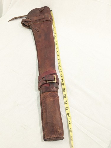 Vintage handgefertigte Leder Gewehrscheide Langwaffenetui braun 29" - Bild 9 von 9