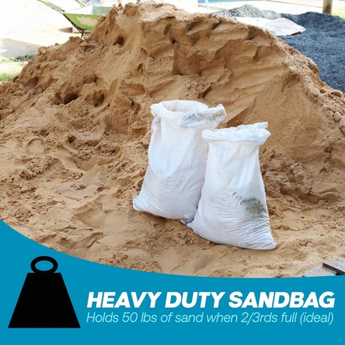 Sand Bags with Ties 14" x 26" (Pack of 10) - Sand Bags for Flooding, Woven Po... - Picture 5 of 6