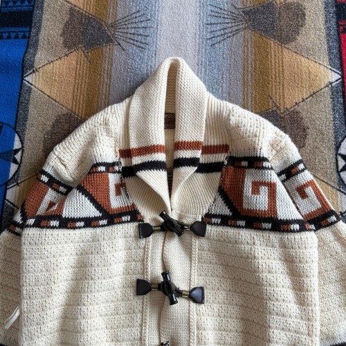 Vintage Women’s Tundra Aztec Pattern Shawl Cardigan Knit Sweater Size Small - Picture 4 of 9