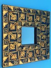 Beautiful Argentine Arte Pampa Navy & Gold Colored Foil Wrapped Wood Wall Mirror