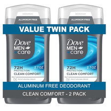Dove Men Care Deodorant Stick, Clean Comfort, 3 Ounce, Twin Pack