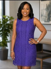 TOMMY HILFIGER PURPLE LACE Summer Party DRESS 4