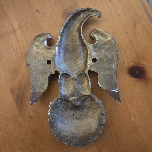 Vintage Harvin Solid Brass Eagle Door Knocker Ornate Large 8 1/2" 5 1/2" - Picture 7 of 9