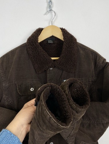 Vintage Diesel Cord Sherpa Trucker Jacke Herren Gr. XL Braun Top Retro Selten - Bild 5 von 16