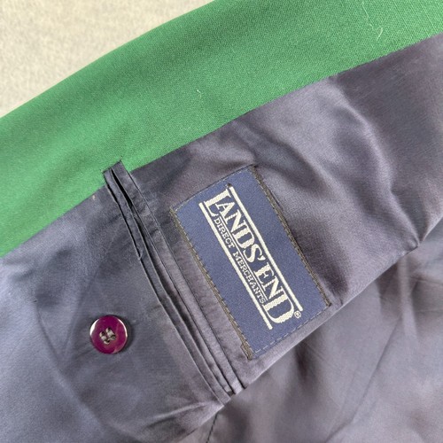 Vintage Lands End Blazer Mens 42S Green Wool Golf Sport Coat Gold Button Jacket - Picture 14 of 23