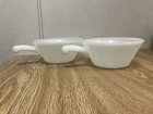 Vintage 1950s-60s Anchor Hocking Fire King White Milk Glass Soup Bowl Pair