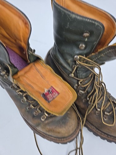 Vintage Herman Survivor Mans dunkelgrüne Leder Kampfstiefel Größe 8 - Bild 4 von 21