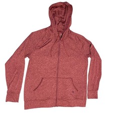 L.L. Bean Ultra Soft Full Zip Hoodie Heathered Red Women's Size Large Hiking EUC