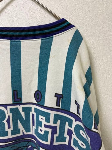 NBA Hornets Sweatshirt XL - Rare 80s 90s Design Slight Stains - Picture 6 of 10