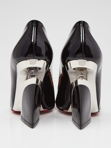 Escarpins Christian Louboutin cuir verni noir Levitipump 100 taille en ligne 4,5/35