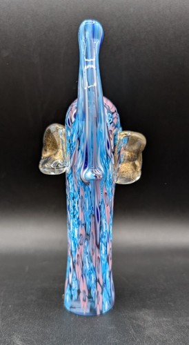 Murano blau rosa Millefiori Glückselefant Briefbeschwerer Figur, Rüssel hoch - Bild 3 von 11