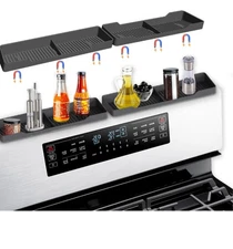 30 Inch Magnetic Silicone Stove Top Shelf, Heat Resistant Spice Rack for Kitchen