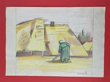 Vincent van Gogh Drawing on paper (Handmade) signed and stamped