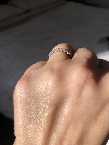 Lab diamond bubble ring wedding band Shared Prong - Picture 6 of 6