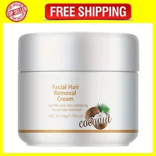 Facial Depilatory Cream, Coconut Hair Remover for Upper Lip and Chin for Women F