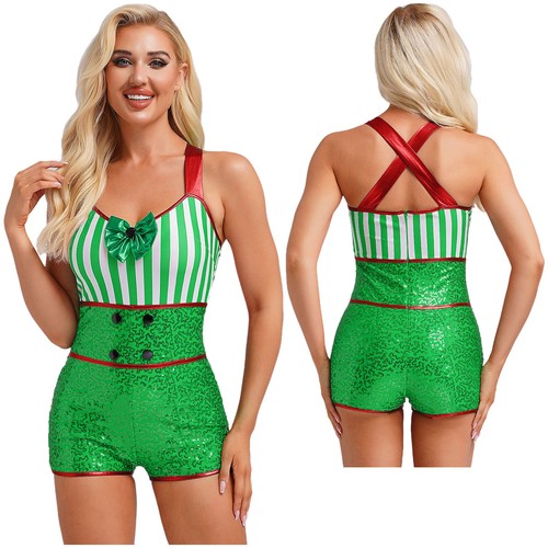 Womens Costume Sexy Outfit Jazz Jumpsuit Fancy Bodysuit Stage Christmas Party - Picture 17 of 37