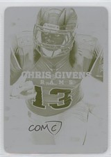 2013 Panini Absolute Printing Plate Yellow 1/1 Chris Givens #90