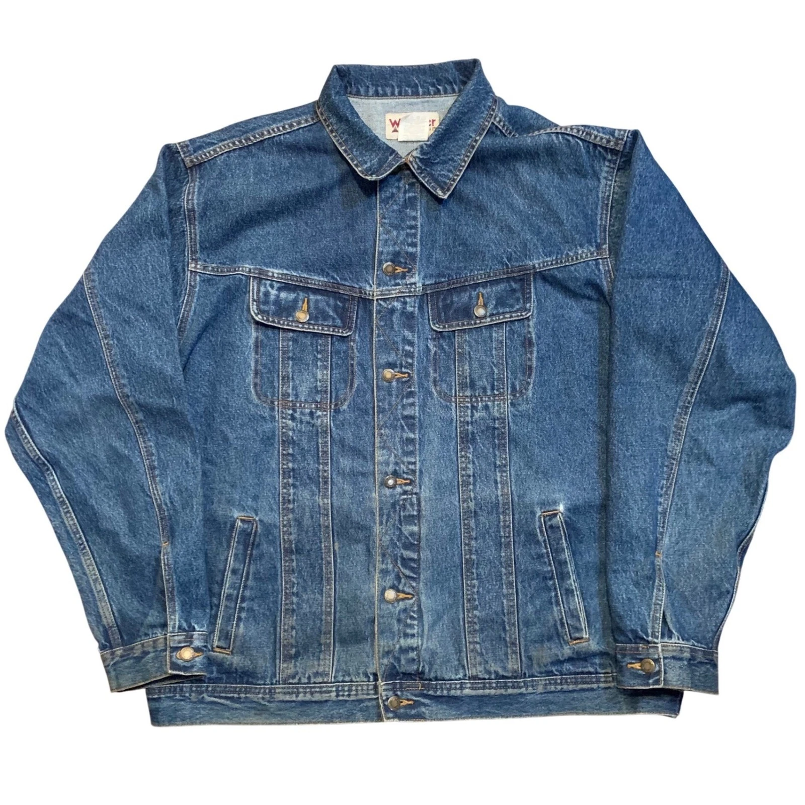 Wrangler Rugged Wear Mens Denim Trucker Jacket 2XT Tall RJK30AN Cotton