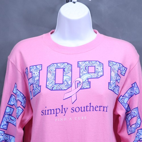 Simply Southern SPELLOUT Faith Hope Love Pink Cotton Tee Women's Small measured - Picture 2 of 13