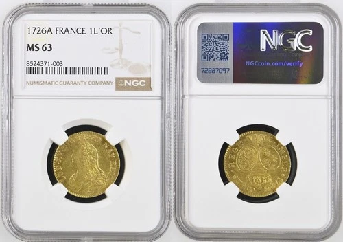 France - Louis XV - Louis d'or aux lunettes 1726A - Trésor Mouffetard - NGC MS63