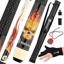 58" Professional Pool Cue Stick Canadian Hardwood Luxury Design with Accessories