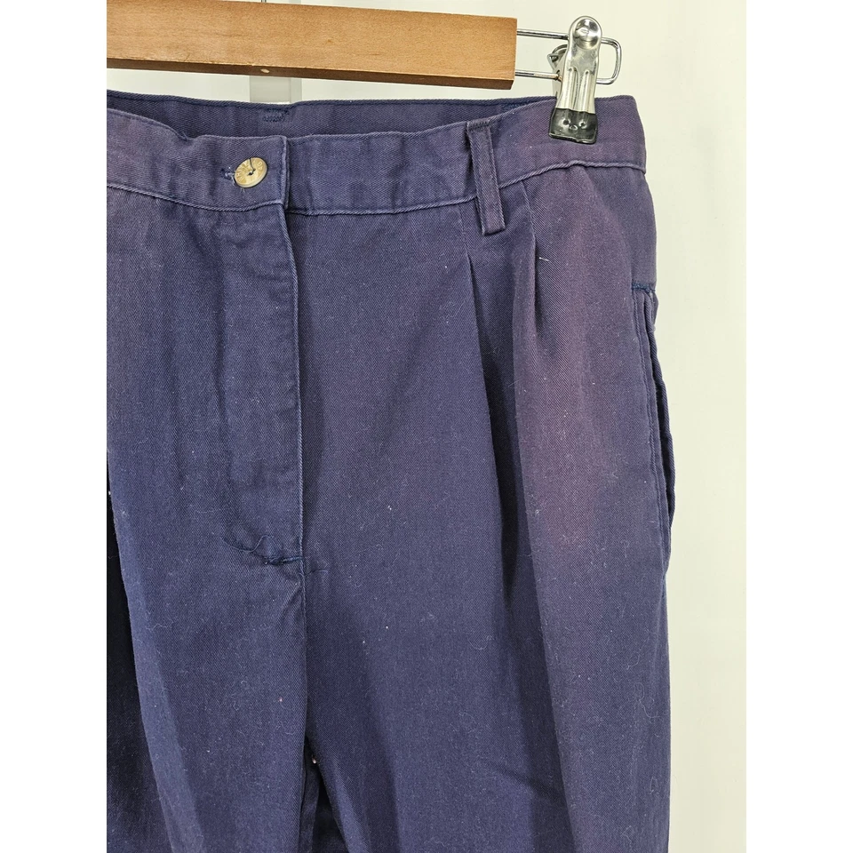 1990s White Stag Womens Sz 12P Pleated Front High Waist Cotton Pants Purple - Image 2 of 4