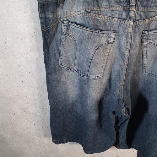 Vintage Brooklyn Express Baggy Y2K Hip Hop Jorts Shorts Mens W52 Blue Denim USA - Picture 7 of 8