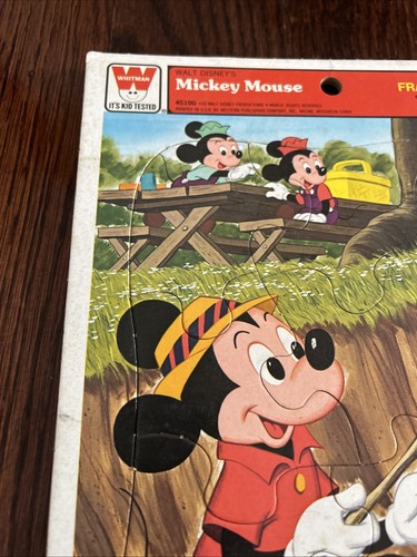 Vintage Walt Disney's Mickey Mouse 4510G Frame Tray Puzzle Whitman Marshmallows - Picture 4 of 7