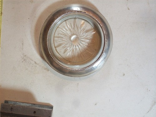 Manny STERLING 04 SILVER 0.925 COASTERS FRANK M. WHITING & CO CLEAR GLASS 3 3/4 - Picture 5 of 11