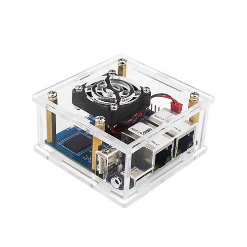Acrylic Case Motherboard Shell With Fan Heat Sink For Orange Pi R1 Plus LTS - 第 7/7 張圖片