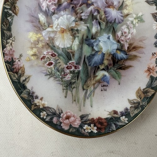 Hermoso plato decorativo camafeos florales apreciados de Lena Liu 1996 - Imagen 2 de 8